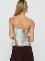 Bloomsbury Top Blue / Brown