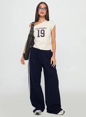 Cali Babe Cold Shoulder Top Ivory