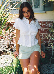 Protect Your Peace White Button-Up Top